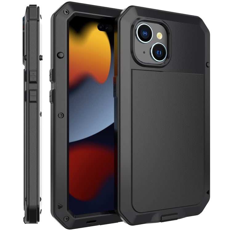 For iPhone 15 Shockproof Life Waterproof Dust-proof Metal + Silicone Phone Case(Black) - iPhone 15 Cases by buy2fix | Online Shopping UK | buy2fix