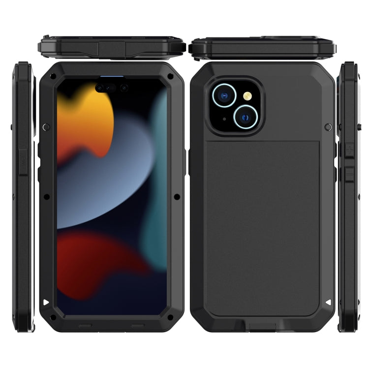 For iPhone 15 Shockproof Life Waterproof Dust-proof Metal + Silicone Phone Case(Black) - iPhone 15 Cases by buy2fix | Online Shopping UK | buy2fix