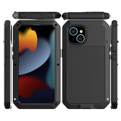 For iPhone 15 Shockproof Life Waterproof Dust-proof Metal + Silicone Phone Case(Black) - iPhone 15 Cases by buy2fix | Online Shopping UK | buy2fix