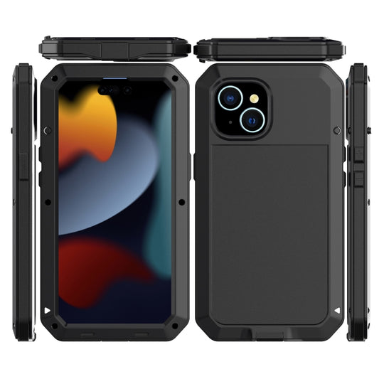 For iPhone 15 Shockproof Life Waterproof Dust-proof Metal + Silicone Phone Case(Black) - iPhone 15 Cases by buy2fix | Online Shopping UK | buy2fix
