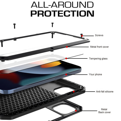 For iPhone 15 Shockproof Life Waterproof Dust-proof Metal + Silicone Phone Case(Black) - iPhone 15 Cases by buy2fix | Online Shopping UK | buy2fix