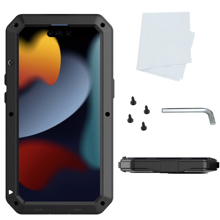 For iPhone 15 Shockproof Life Waterproof Dust-proof Metal + Silicone Phone Case(Black) - iPhone 15 Cases by buy2fix | Online Shopping UK | buy2fix