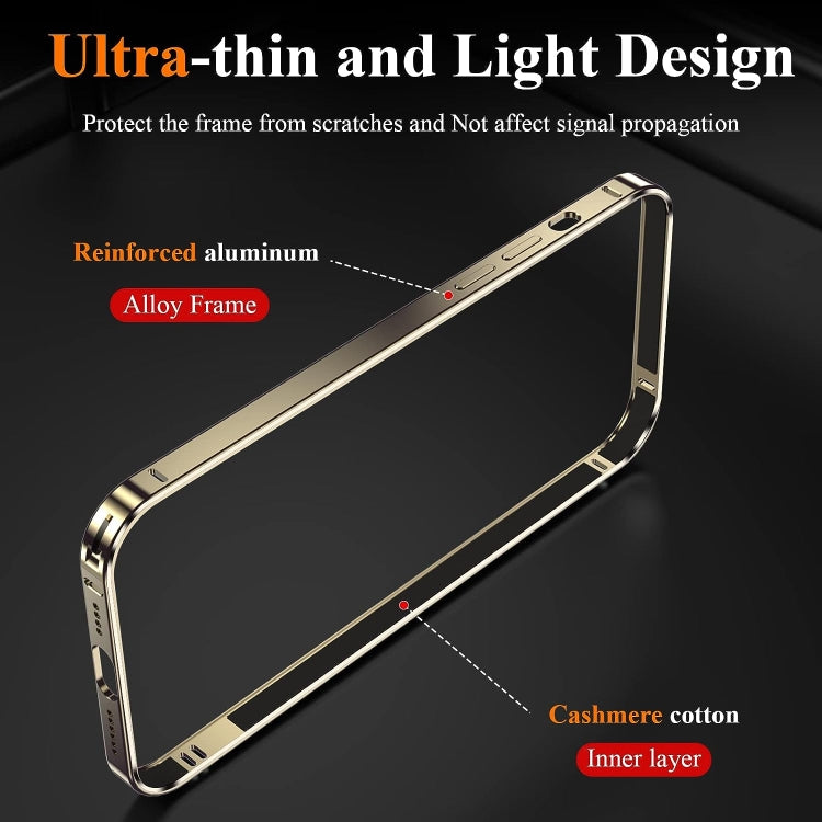For iPhone 14 Pro Max 3 in 1 Ultra-thin Metal Frame + Lens + Film Phone Protection Set(Gold) - iPhone 14 Pro Max Cases by buy2fix | Online Shopping UK | buy2fix