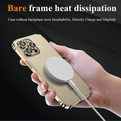 For iPhone 14 Pro Max 3 in 1 Ultra-thin Metal Frame + Lens + Film Phone Protection Set(Gold) - iPhone 14 Pro Max Cases by buy2fix | Online Shopping UK | buy2fix