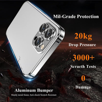 For iPhone 14 Pro Max 3 in 1 Ultra-thin Metal Frame + Lens + Film Phone Protection Set(Silver) - iPhone 14 Pro Max Cases by buy2fix | Online Shopping UK | buy2fix