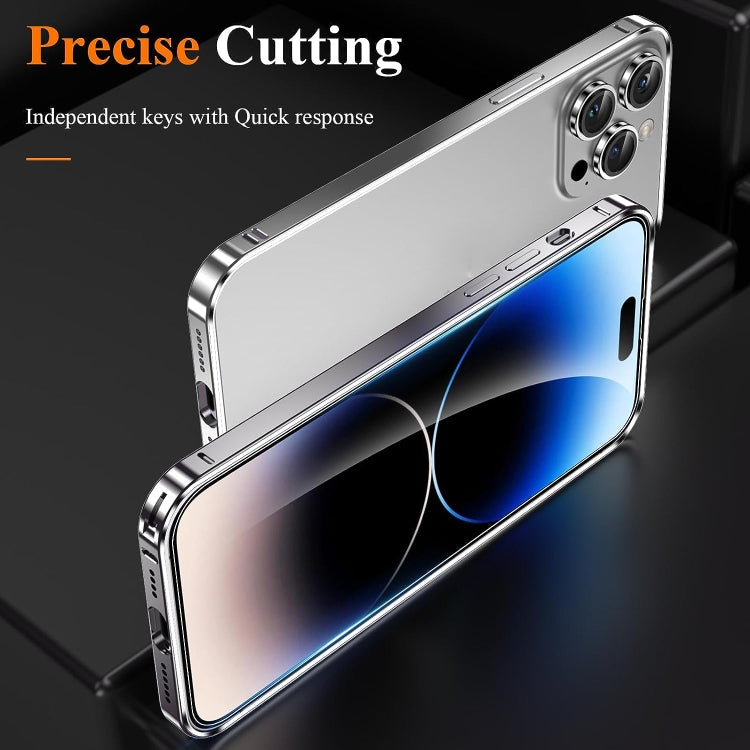 For iPhone 14 Pro Max 3 in 1 Ultra-thin Metal Frame + Lens + Film Phone Protection Set(Silver) - iPhone 14 Pro Max Cases by buy2fix | Online Shopping UK | buy2fix
