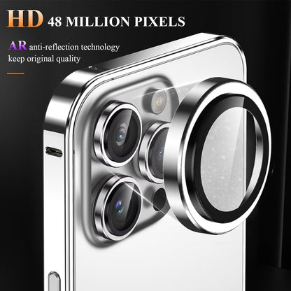 For iPhone 14 Pro Max 3 in 1 Ultra-thin Metal Frame + Lens + Film Phone Protection Set(Silver) - iPhone 14 Pro Max Cases by buy2fix | Online Shopping UK | buy2fix