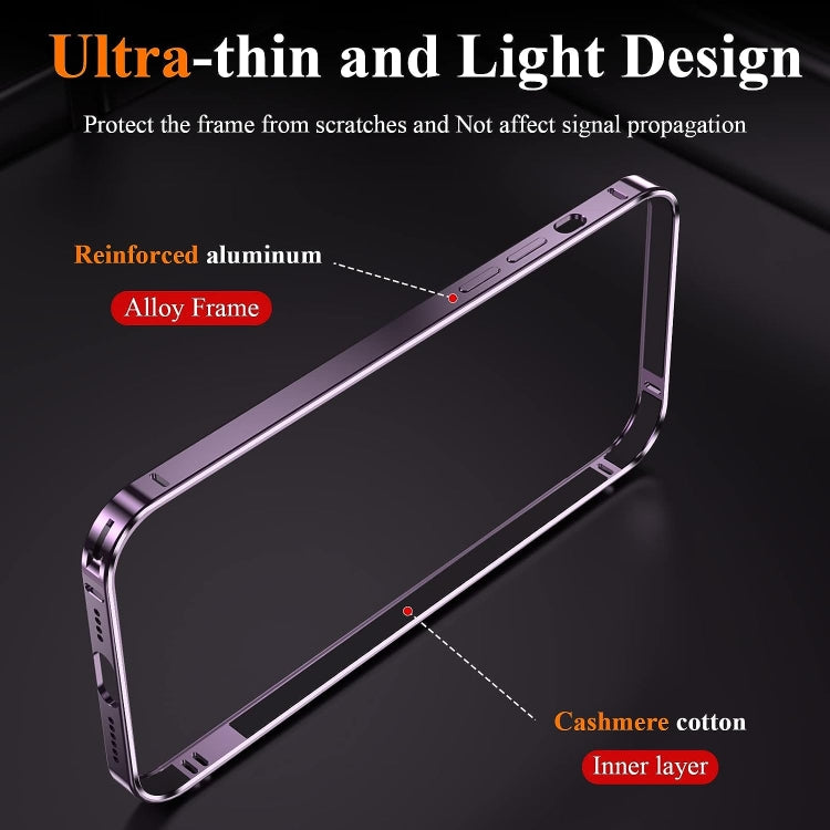 For iPhone 14 Pro Max 3 in 1 Ultra-thin Metal Frame + Lens + Film Phone Protection Set(Purple) - iPhone 14 Pro Max Cases by buy2fix | Online Shopping UK | buy2fix