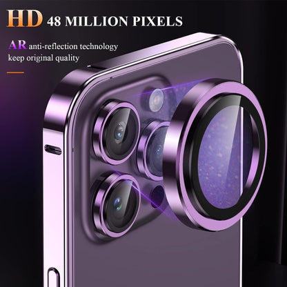 For iPhone 14 Pro Max 3 in 1 Ultra-thin Metal Frame + Lens + Film Phone Protection Set(Purple) - iPhone 14 Pro Max Cases by buy2fix | Online Shopping UK | buy2fix