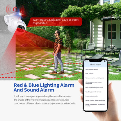 ESCAM PT304 HD 4MP Humanoid Detection Tracking WiFi Connection Sound Alarm Intelligent Night Vision H.265 Camera(UK Plug) - Wireless Camera by ESCAM | Online Shopping UK | buy2fix