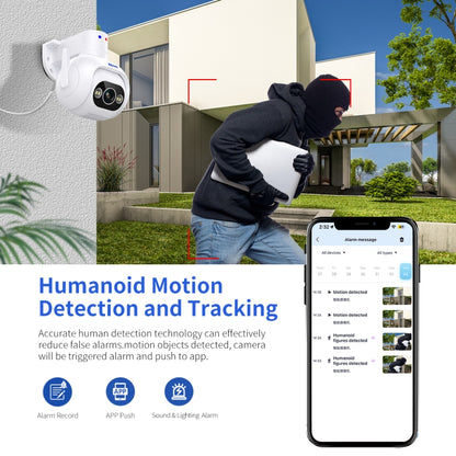 ESCAM PT304 HD 4MP Humanoid Detection Tracking WiFi Connection Sound Alarm Intelligent Night Vision H.265 Camera(UK Plug) - Wireless Camera by ESCAM | Online Shopping UK | buy2fix