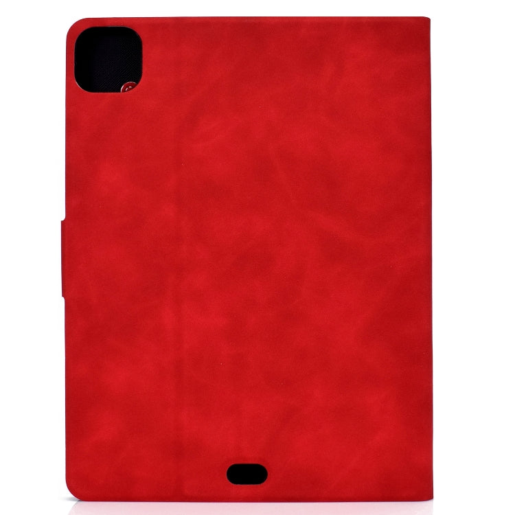 For iPad Pro 11 2024 Cowhide Texture Leather Smart Tablet Case(Red) - iPad Pro 11 2024 Cases by buy2fix | Online Shopping UK | buy2fix