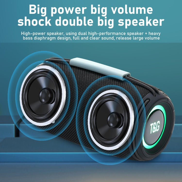 T&G TG-657 Portable Wireless 3D Stereo Subwoofer Bluetooth Speaker Support FM / LED Atmosphere Light(Blue) - Desktop Speaker by T&G | Online Shopping UK | buy2fix