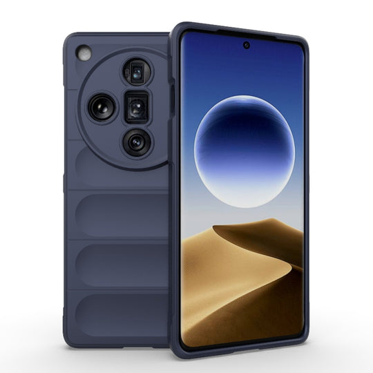 For OPPO Find X7 Ultra 5G Magic Shield TPU + Flannel Phone Case(Dark Blue)