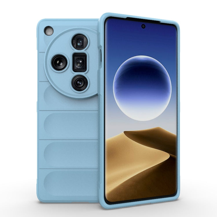 For OPPO Find X7 Ultra 5G Magic Shield TPU + Flannel Phone Case(Light Blue) - Find X7 Ultra Cases by buy2fix | Online Shopping UK | buy2fix