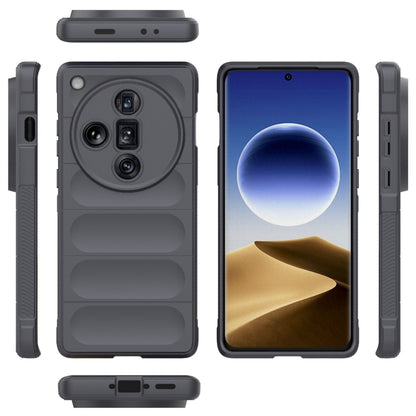 For OPPO Find X7 Ultra 5G Magic Shield TPU + Flannel Phone Case(Dark Grey) - Find X7 Ultra Cases by buy2fix | Online Shopping UK | buy2fix