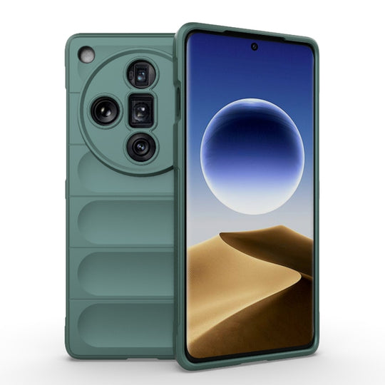 For OPPO Find X7 Ultra 5G Magic Shield TPU + Flannel Phone Case(Dark Green)