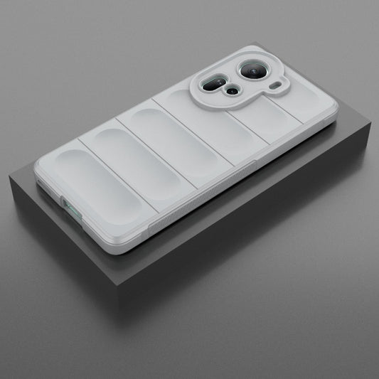 For OPPO Reno11 5G Global Magic Shield TPU + Flannel Phone Case(Grey) by buy2fix