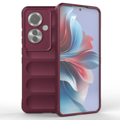 For OPPO Reno11 F 5G Global Magic Shield TPU + Flannel Phone Case(Wine Red) - Reno11 F Cases by buy2fix | Online Shopping UK | buy2fix