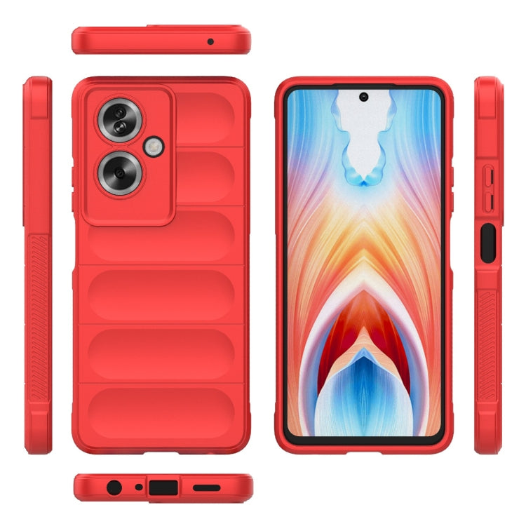 For OPPO A79 5G Global Magic Shield TPU + Flannel Phone Case(Red) - OPPO Cases by buy2fix | Online Shopping UK | buy2fix