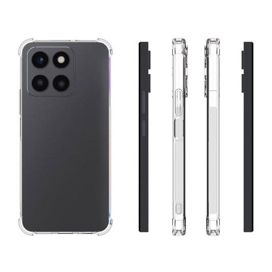 For Honor X6a 4G Shockproof Non-slip Thickening TPU Phone Case(Transparent) by buy2fix
