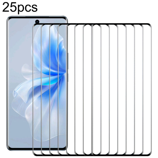 For vivo S18 25pcs 3D Curved Edge Glue Full Screen Tempered Glass Film