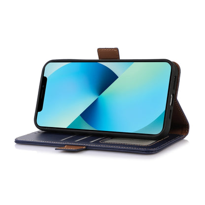 For Motorola Moto G04 / G24 Magnetic Crazy Horse Texture Genuine Leather Phone Case(Blue) - Motorola Cases by buy2fix | Online Shopping UK | buy2fix
