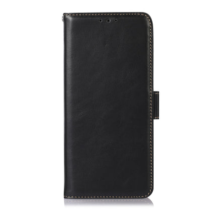 For Motorola Moto G34 Magnetic Crazy Horse Texture Genuine Leather Phone Case(Black) - Motorola Cases by buy2fix | Online Shopping UK | buy2fix