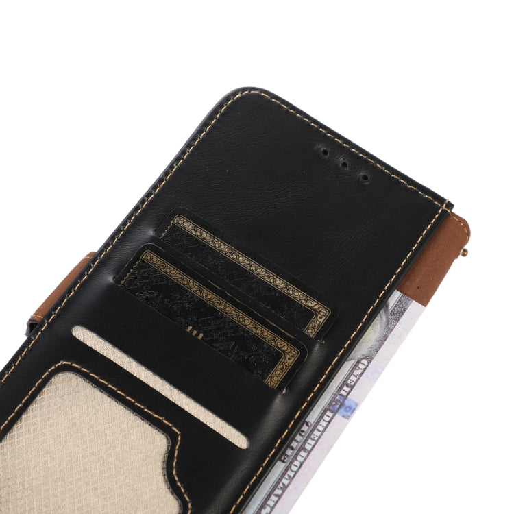 For Motorola Moto G34 Magnetic Crazy Horse Texture Genuine Leather Phone Case(Black) - Motorola Cases by buy2fix | Online Shopping UK | buy2fix