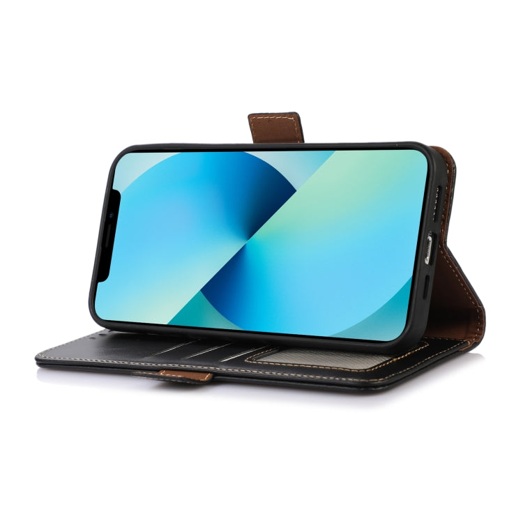For Motorola Moto G34 Magnetic Crazy Horse Texture Genuine Leather Phone Case(Black) - Motorola Cases by buy2fix | Online Shopping UK | buy2fix