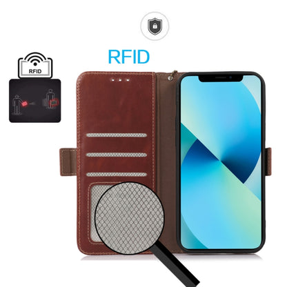 For Motorola Edge 50 Global Magnetic Crazy Horse Texture Genuine Leather Phone Case(Brown) - Motorola Cases by buy2fix | Online Shopping UK | buy2fix