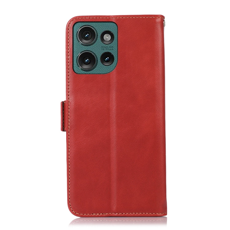 For Motorola Edge 50 Neo Magnetic Crazy Horse Texture Genuine Leather Phone Case(Red) - Motorola Cases by buy2fix | Online Shopping UK | buy2fix