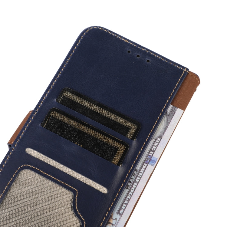 For Motorola Edge 50 Neo Magnetic Crazy Horse Texture Genuine Leather Phone Case(Blue) - Motorola Cases by buy2fix | Online Shopping UK | buy2fix