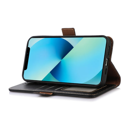 For Motorola Moto G35 Magnetic Crazy Horse Texture Genuine Leather Phone Case(Black) - Motorola Cases by buy2fix | Online Shopping UK | buy2fix