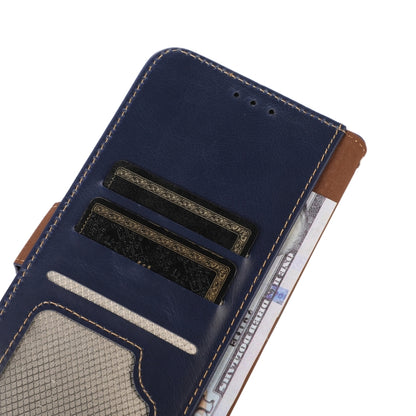 For Motorola Moto G75 5G Magnetic Crazy Horse Texture Genuine Leather Phone Case(Blue) - Motorola Cases by buy2fix | Online Shopping UK | buy2fix