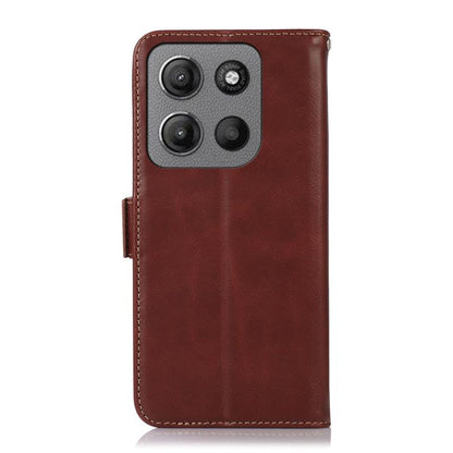 For Motorola Moto G15 4G Magnetic Crazy Horse Texture Genuine Leather Phone Case(Brown) - Motorola Cases by buy2fix | Online Shopping UK | buy2fix