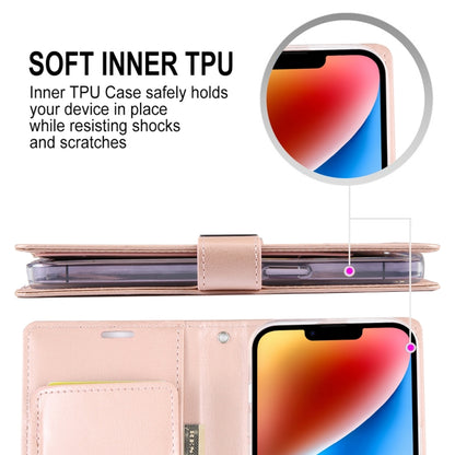 For iPhone 15 Plus GOOSPERY RICH DIARY Crazy Horse Texture Leather Phone Case(Rose Red) - iPhone 15 Plus Cases by GOOSPERY | Online Shopping UK | buy2fix