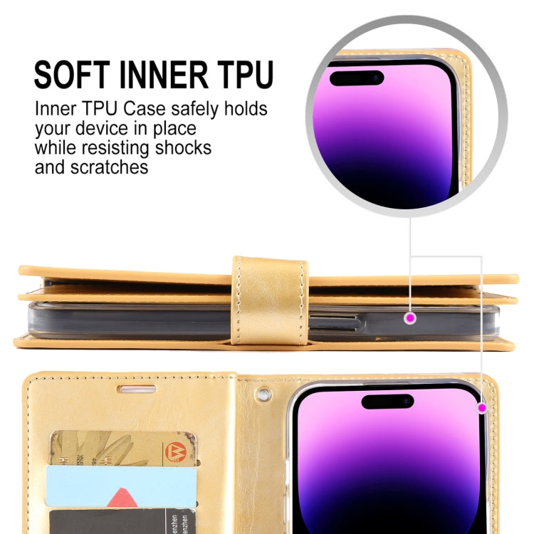 For iPhone 15 Pro GOOSPERY MANSOOR DIARY 9 Card Slots Leather Phone Case(Brown) - iPhone 15 Pro Cases by GOOSPERY | Online Shopping UK | buy2fix