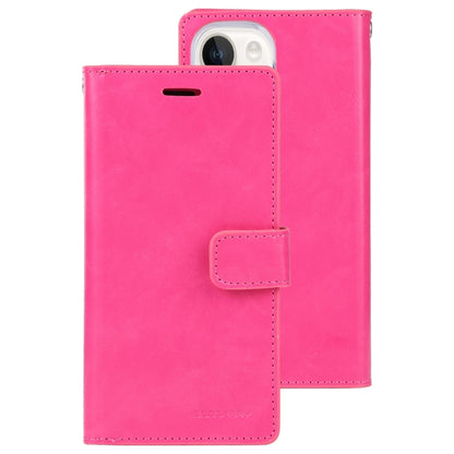 For iPhone 15 Plus GOOSPERY MANSOOR DIARY 9 Card Slots Leather Phone Case(Rose Red) - iPhone 15 Plus Cases by GOOSPERY | Online Shopping UK | buy2fix