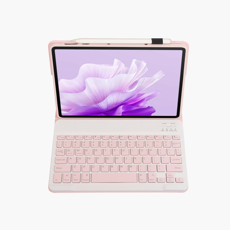 For Huawei MatePad 11.5 2023 AH17 Lambskin Texture Ultra-thin Detachable Bluetooth Keyboard Leather Case(Pink) - Huawei Keyboard by buy2fix | Online Shopping UK | buy2fix