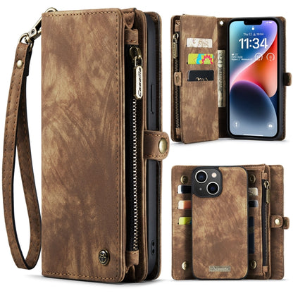 For iPhone 15 Plus CaseMe 008 Detachable Multifunctional Leather Phone Case(Brown) by CaseMe