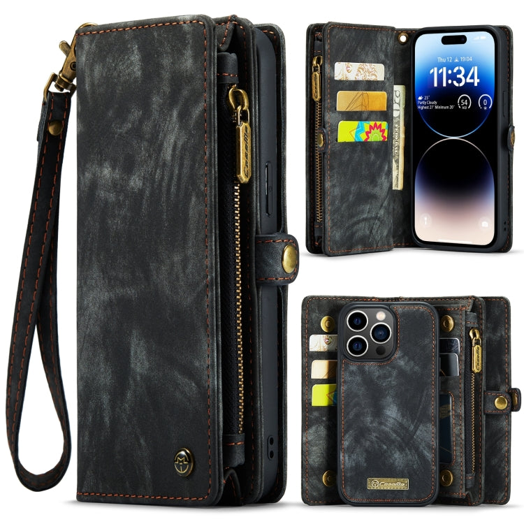 For iPhone 15 Pro CaseMe 008 Detachable Multifunctional Leather Phone Case(Black) by CaseMe