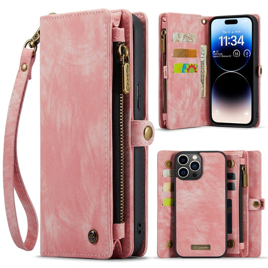 For iPhone 15 Pro CaseMe 008 Detachable Multifunctional Leather Phone Case(Pink) by CaseMe