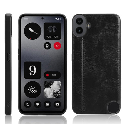 For Nothing CMF Phone 1 Cow Pattern Sewing Back Cover Phone Case(Black) - Nothing Cases by buy2fix | Online Shopping UK | buy2fix
