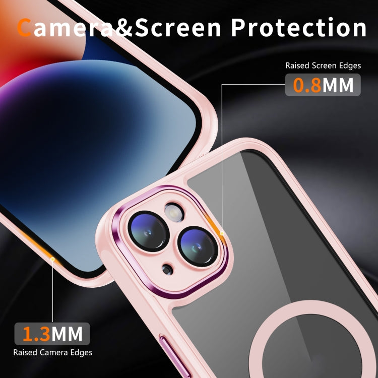 For iPhone 15 MagSafe Magnetic PC + TPU Phone Case with Lens Film(Apricot) - iPhone 15 Cases by buy2fix | Online Shopping UK | buy2fix