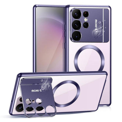 For Samsung Galaxy S25 Ultra 5G Aromatherapy Holder Single-sided MagSafe Magnetic Phone Case(Purple) - Galaxy S25 Ultra 5G Cases by buy2fix | Online Shopping UK | buy2fix