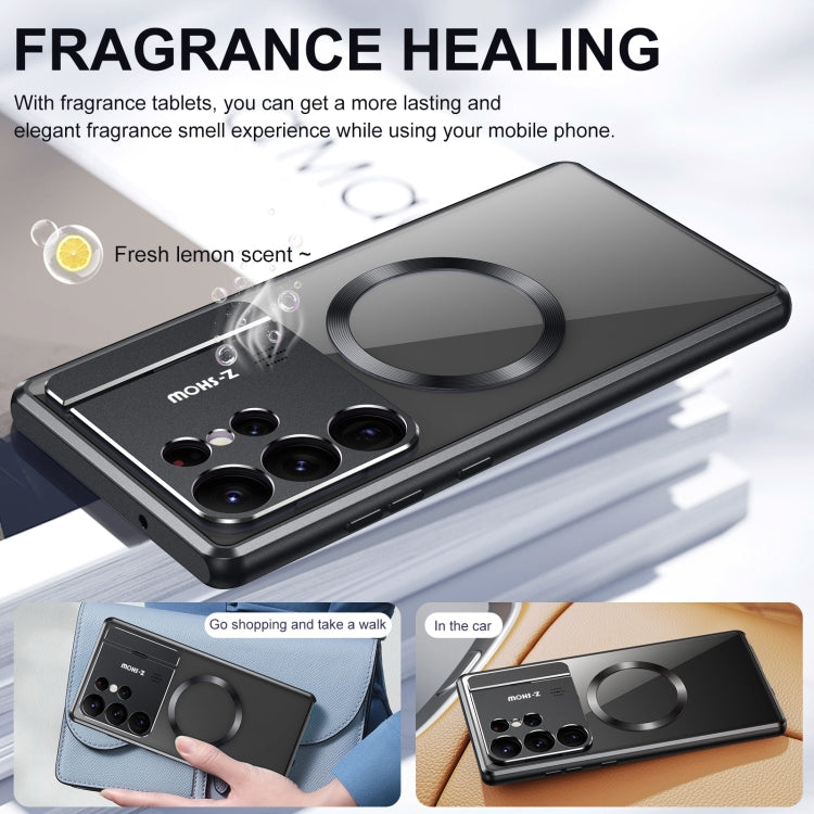 For Samsung Galaxy S25 Ultra 5G Aromatherapy Holder Single-sided MagSafe Magnetic Phone Case(Silver) - Galaxy S25 Ultra 5G Cases by buy2fix | Online Shopping UK | buy2fix
