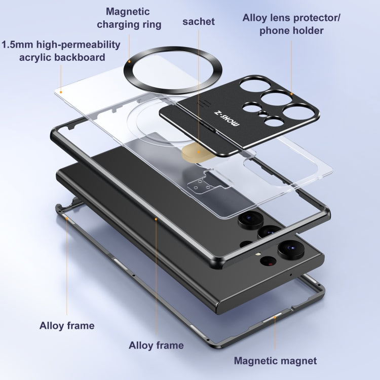 For Samsung Galaxy S25 Ultra 5G Aromatherapy Holder Single-sided MagSafe Magnetic Phone Case(Purple) - Galaxy S25 Ultra 5G Cases by buy2fix | Online Shopping UK | buy2fix