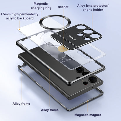 For Samsung Galaxy S25 Ultra 5G Aromatherapy Holder Single-sided MagSafe Magnetic Phone Case(Purple) - Galaxy S25 Ultra 5G Cases by buy2fix | Online Shopping UK | buy2fix