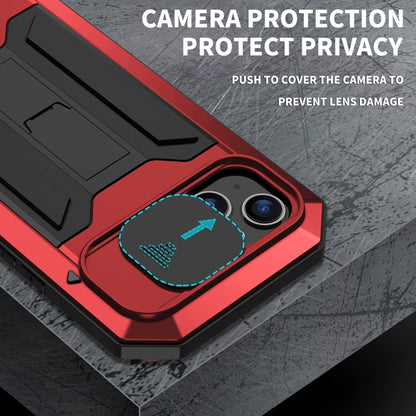 For iPhone 15 R-JUST Sliding Camera Life Waterproof Holder Phone Case(Red) - iPhone 15 Cases by R-JUST | Online Shopping UK | buy2fix